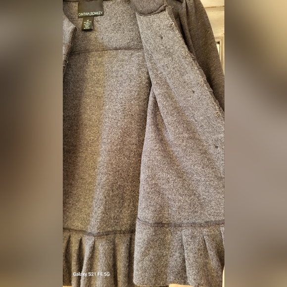 Cynthia Rowley Gray Ruffled Military Style  Blazer Sz.M - Picture 12 of 13